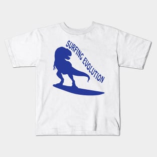 Surfing Evolution - Dinosaurs Born To Surf Kids T-Shirt